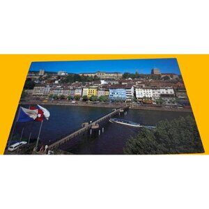 Vintage Zurich Switzerland Postcard Featuring River Limmat & Quaibrücke